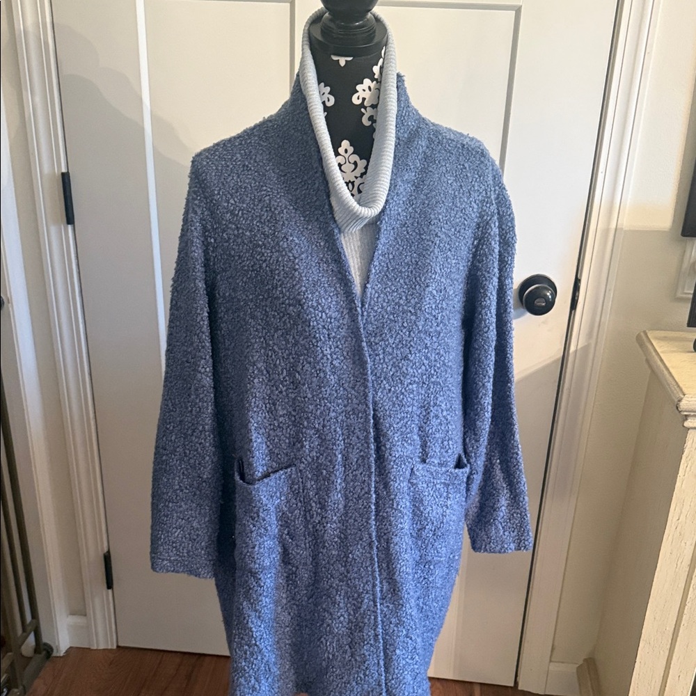Lisa Rinna Collection Blue Textured Blazer
